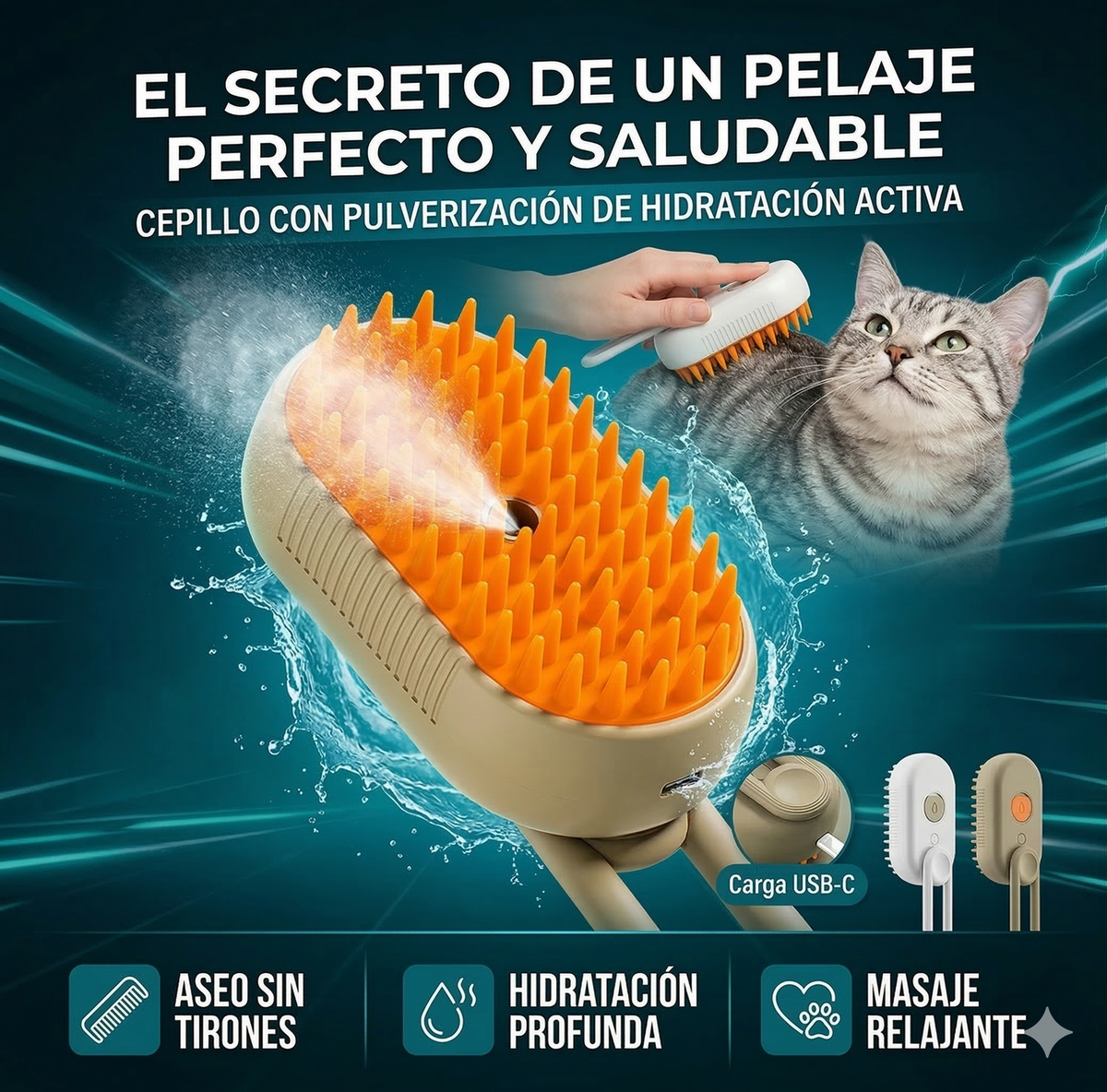 🐾 Cepillo a vapor 3 EN 1
