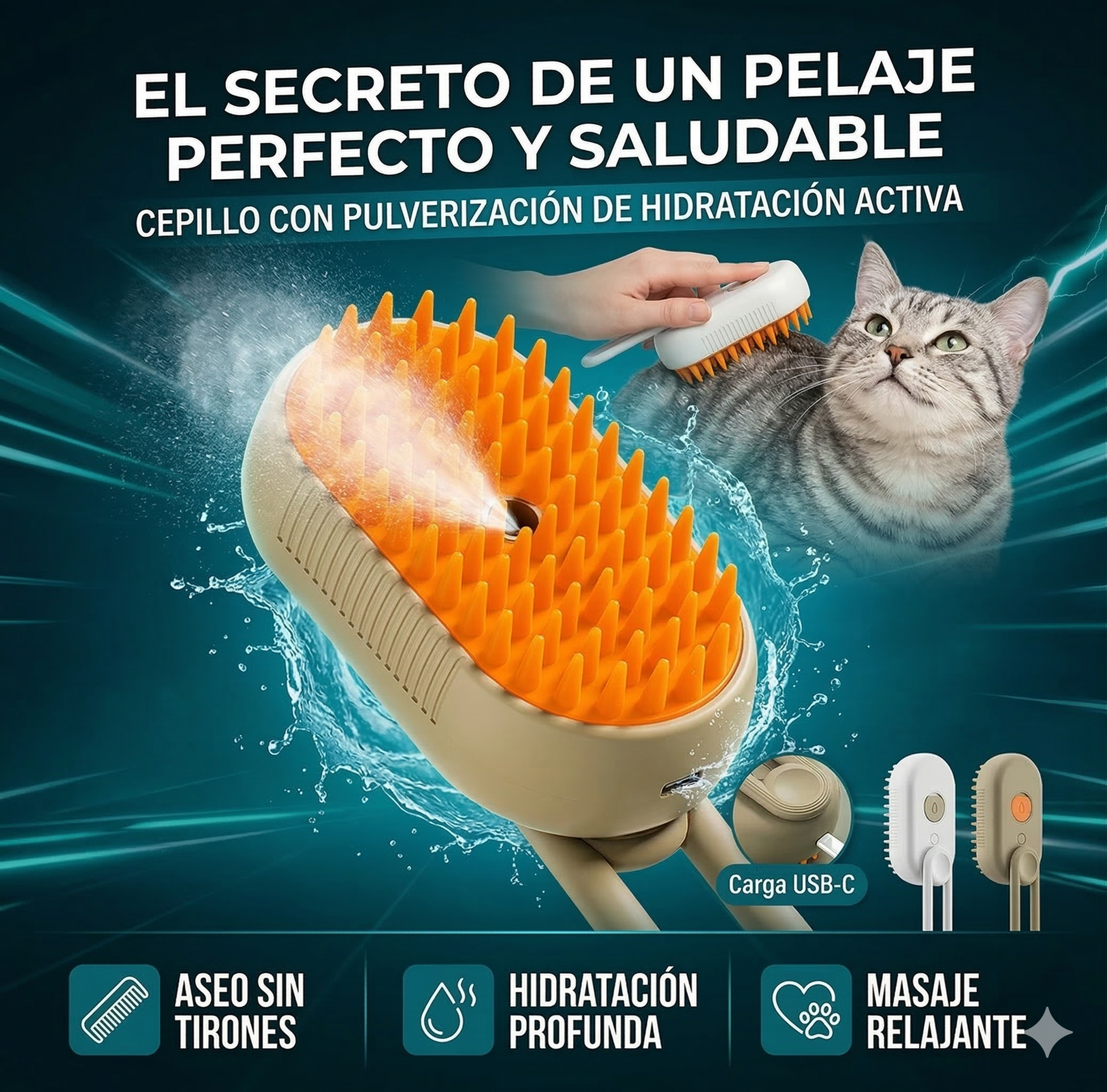 🐾 Cepillo a vapor 3 EN 1